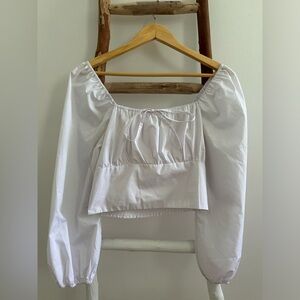 White crop top from boutique//small stain at top